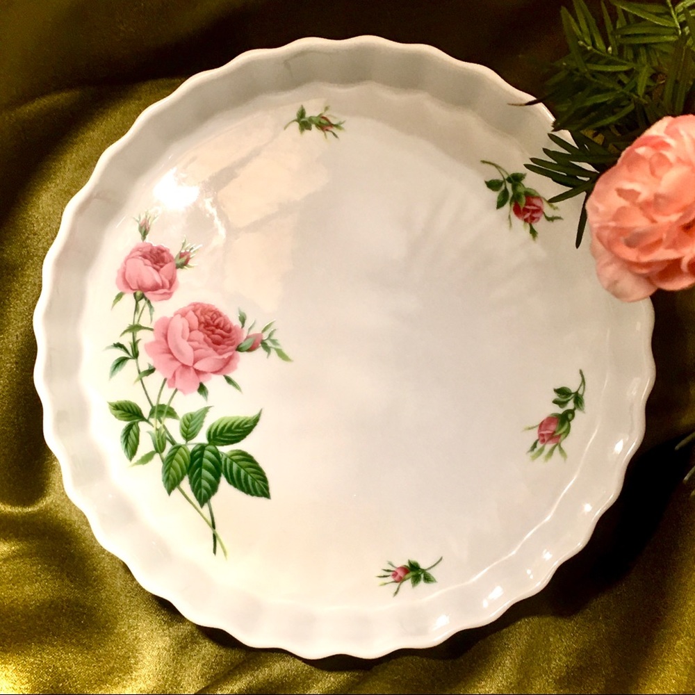 CHRISTINEHOLM PINK ROSE QUICHE TART PAN PRE❤️LOVED